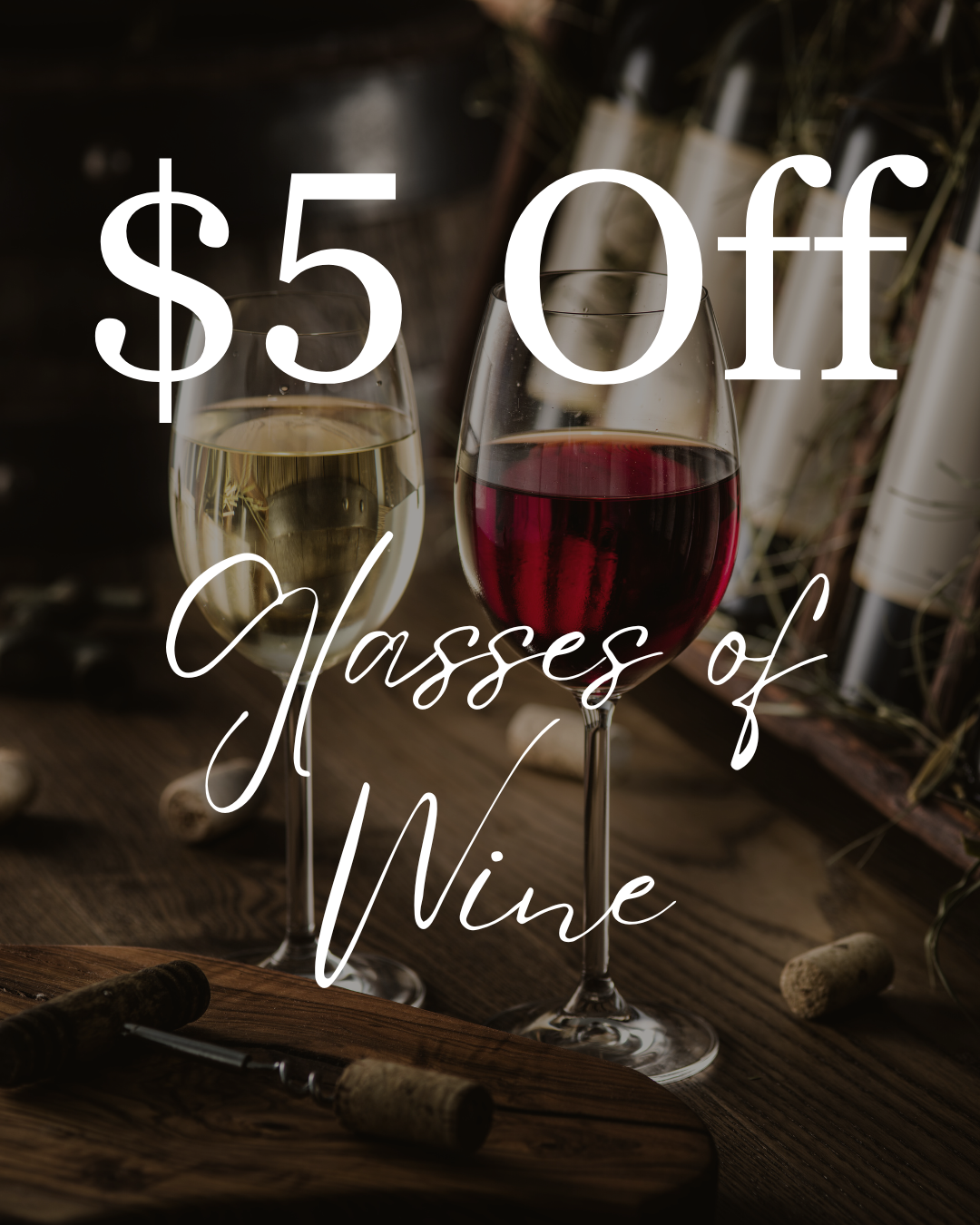 Happy hour at LaPIazza lounge $5 off Glass of Wine